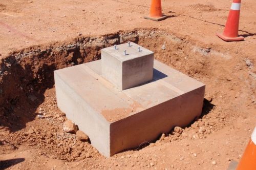Concrete footing by G&S Industries.