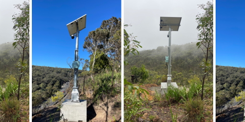 mid-hinged poles with integrated solar capability