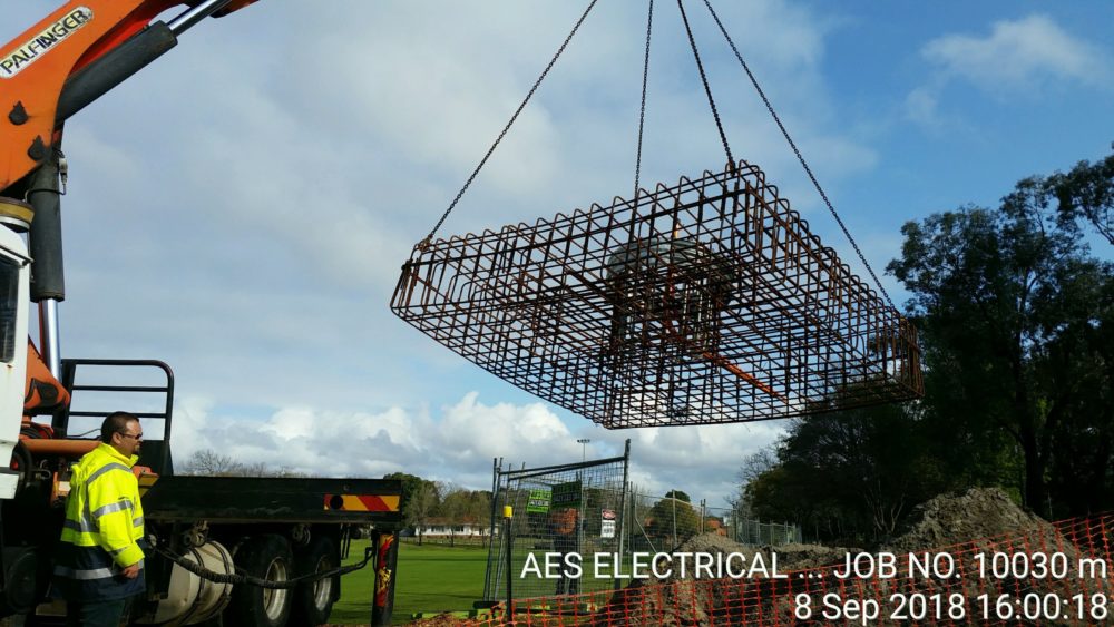 sports field light pole installation